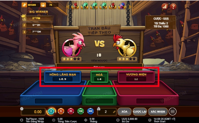 Đặt cược Chọi gà W88